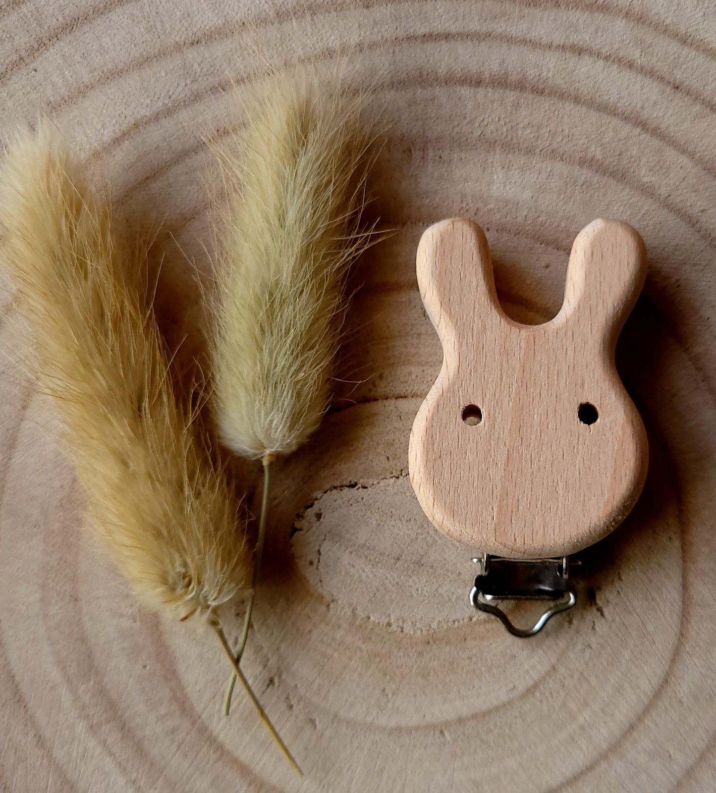 Attache tétine personnalisé macramé "Leaf"